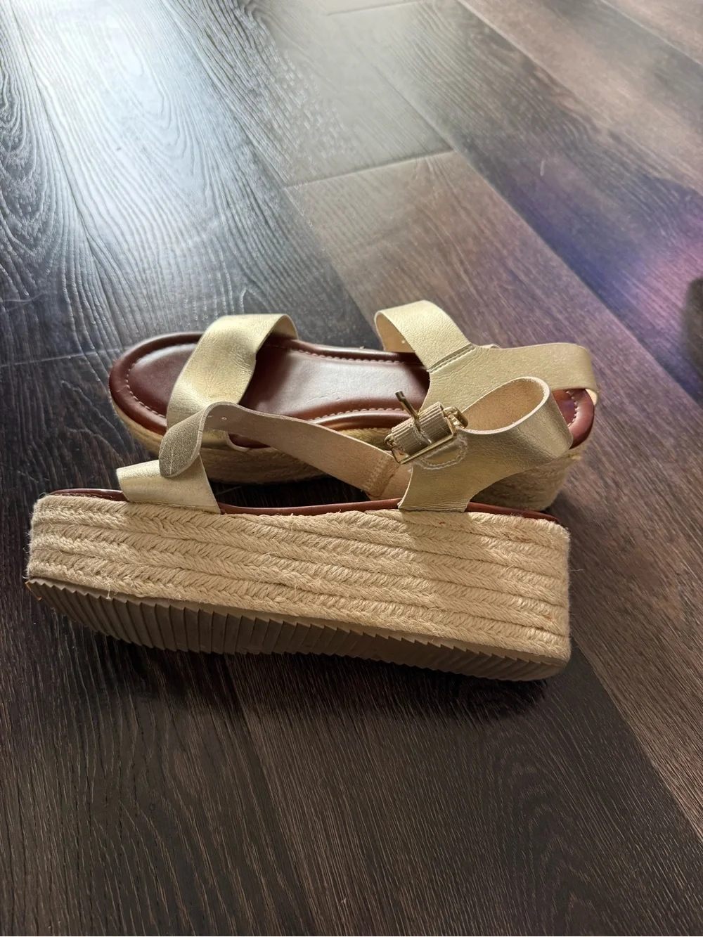 Mossimo Supply Co. Metallic Gold Espadrille Wedge Sandals